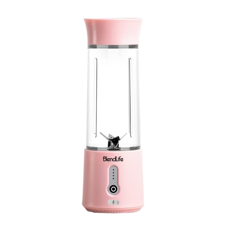Plus Portable Blender For Juices, Shakes, Smoothies, Baby Food & More | 230W | 4000mAh Rechargeable Battery | Crushes Ice, Carrots, Beetroot, Dry Fruits | USB-C Protected Charging Port | 500ml Capacity Inbuilt Jar - Pink