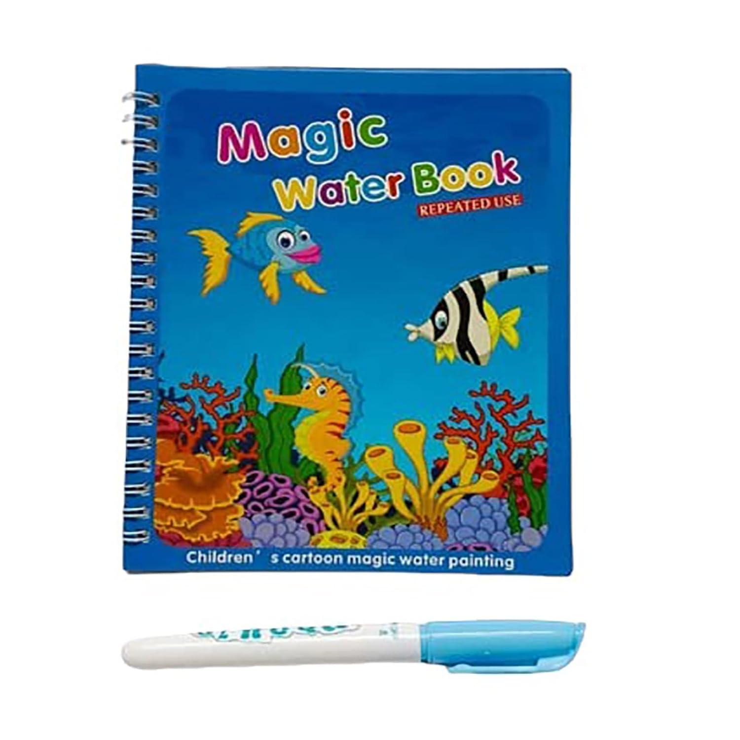 Cartoon, Vehicle, Astronaut Themes Magic Water Quick Dry Book | Water Coloring Book Doodle with Magic Pen | Reusable Water Coloring Book for Kids (Set of 4) - Image 2