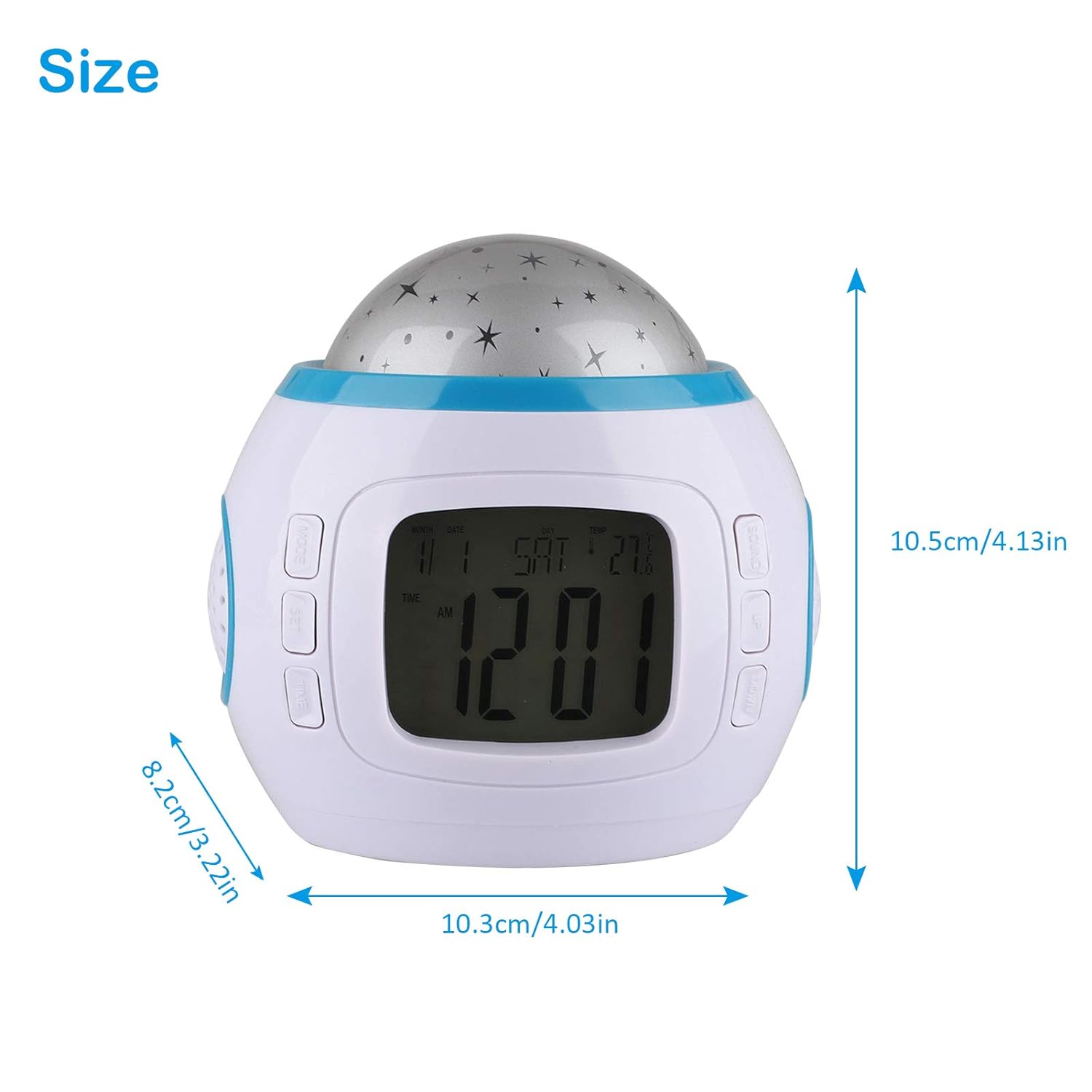 Kids Alarm Clock, Stars 7 Color Changing Night Light, Digital Alarm Clock Temperature Detect for Toddler, Children Boys and Girls, Students to Wake up at Bedroom, Bedside, Batteries Operated - Image 2